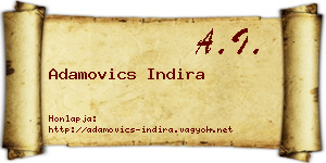 Adamovics Indira névjegykártya
